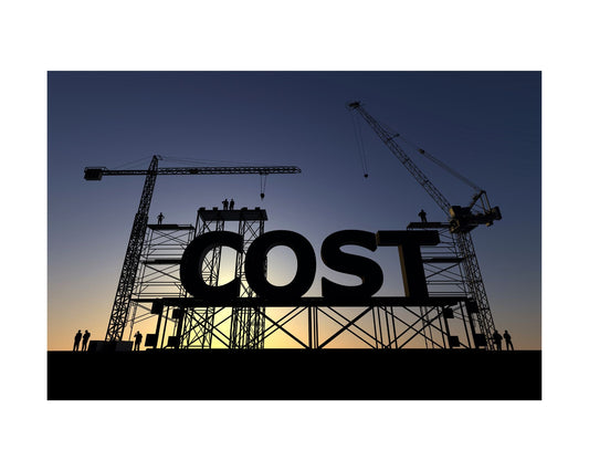 The word cost on construction scaffolding